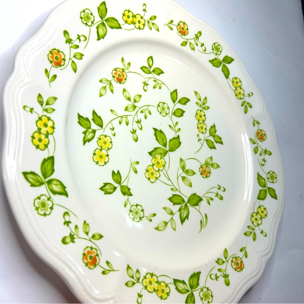 VTG Sears Flora Petite 12" Round Serving Platter Ironstone Floral Japan
